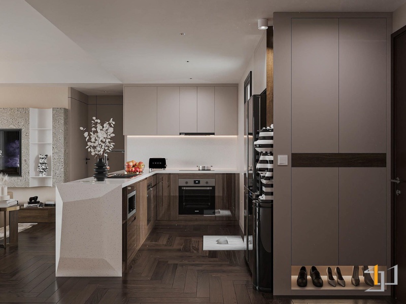 Tủ bếp Melamine - TB113 | Nội Thất S-housing