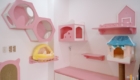 Kệ mini treo tường xếp tầng dành cho mèo, kết hợp thang leo bằng dây thừng