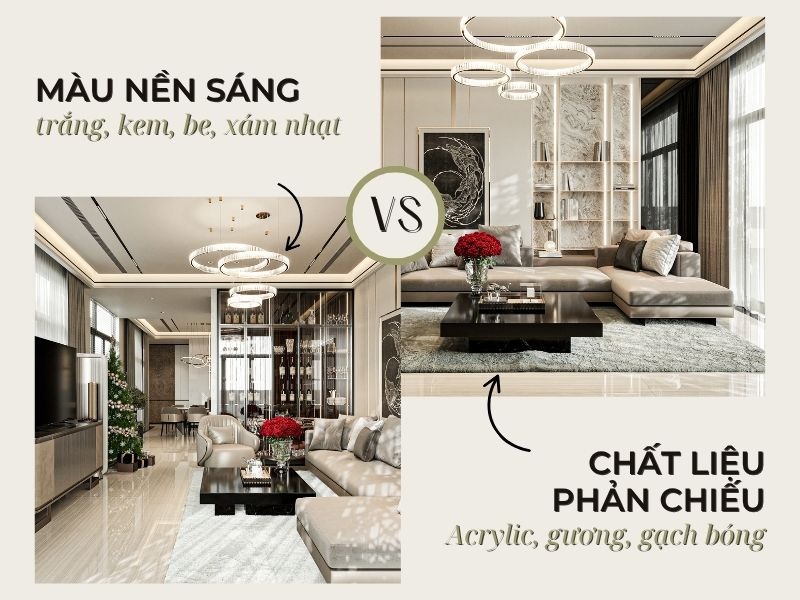 Ứng dụng bảng màu sáng và chất liệu bóng tạo hiệu ứng “nới rộng” không gian