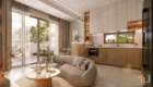 Các món đồ gỗ với đường nét mềm mại, ghế sofa đơn giản nhưng thoải mái
