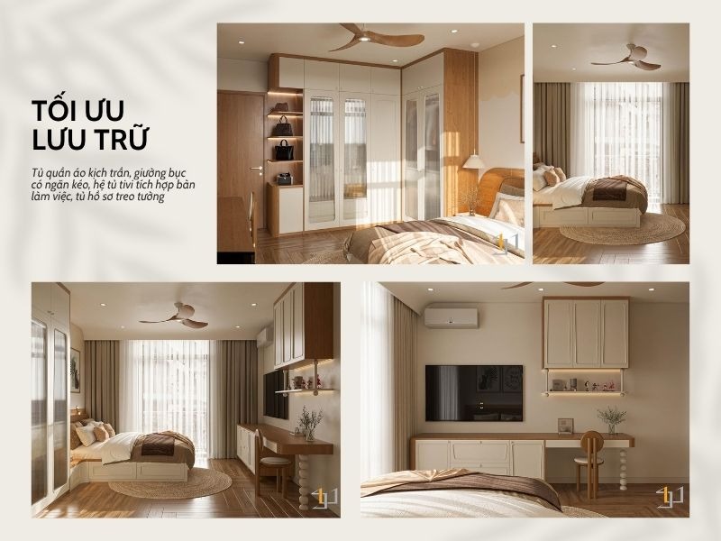 Thiết kế chú trọng tối ưu công năng lưu trữ cho phòng ngủ