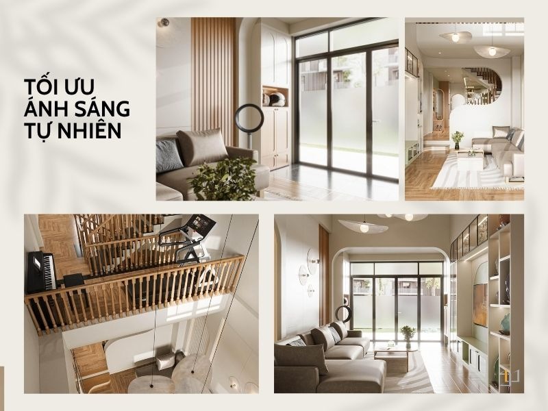 Tận dụng tối đa ánh sáng tự nhiên giúp tăng sinh khí cho nhà phố 100m2