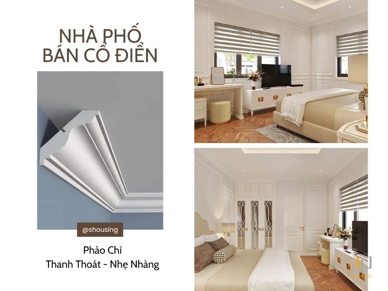 Từng đường nét phào chỉ được thi công tỉ mỉ, sắc nét, thể hiện trình độ tay nghề cao của đội ngũ S-housing