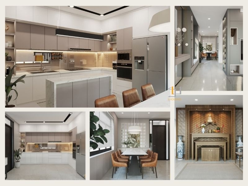 Thiết kế nội thất nhà phố 120m2 ngang 5m phong cách đương đại, tối ưu chiều ngang hẹp