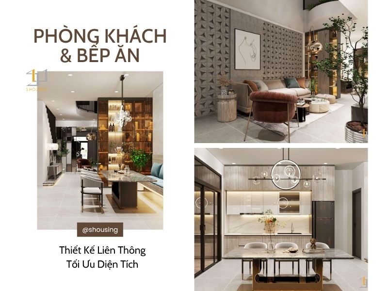 Thiết kế nội thất nhà phố 120m2 có giếng trời