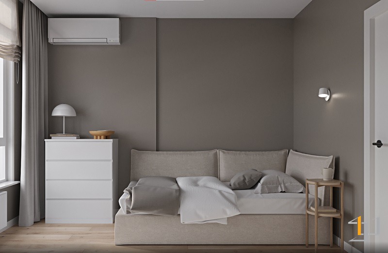 Phòng ngủ sử dụng sofa bed linh hoạt, muốn nằm nghỉ ngơi hay ngồi đọc sách khi nào cũng tiện