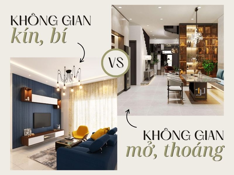 Không gian mở, liền mạch giữa phòng khách – bếp – ăn sẽ giúp tạo cảm giác rộng rãi cho nhà phố 100m2