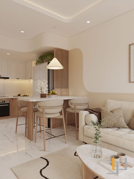 Khu vực bàn ăn nhỏ gọn và ấm cúng