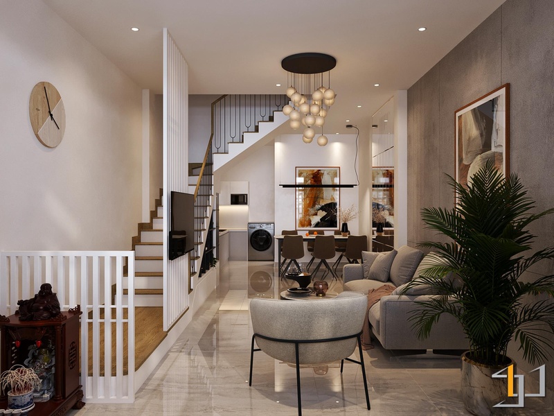 Nội thất nhà phố Bình Dương 2 tầng hiện đại
