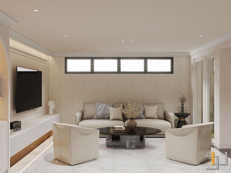 Nội thất phòng khách phong cách tân cổ điển