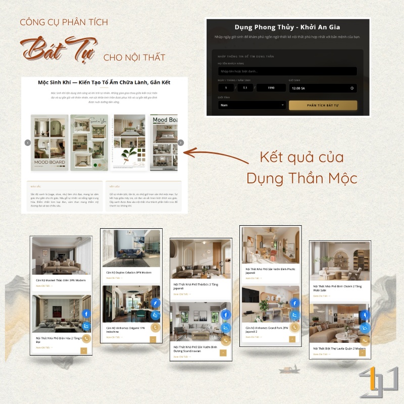Công cụ phân tích Bát Tự cho nội thất (màu sắc)