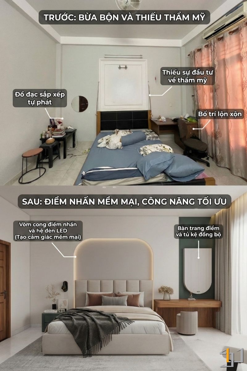 Phòng ngủ master là một bước tiến lớn dành cho gia chủ trong dự án này