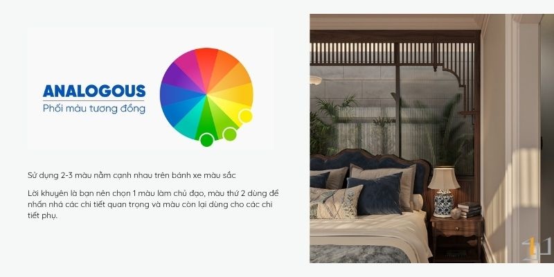 Cần kết hợp Saturation trung bình và Brightness tương phản để tránh đơn điệu